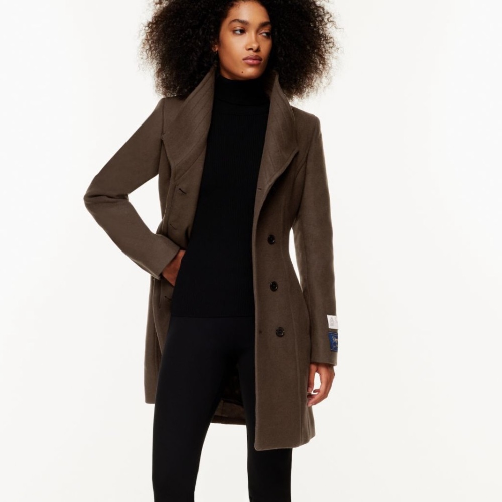 Aritzia Brown Double-Breasted Coat